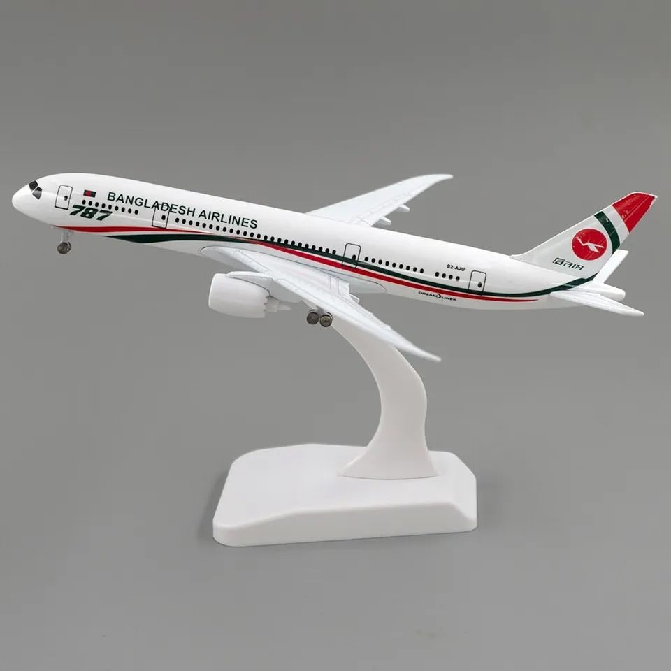 20cm Bangladesh Biman 787 Metal Passenger Airplane Model – Premium Diecast Display Toy