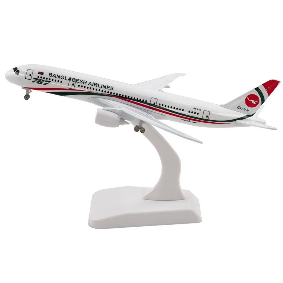 20cm Bangladesh Biman 787 Metal Passenger Airplane Model – Premium Diecast Display Toy