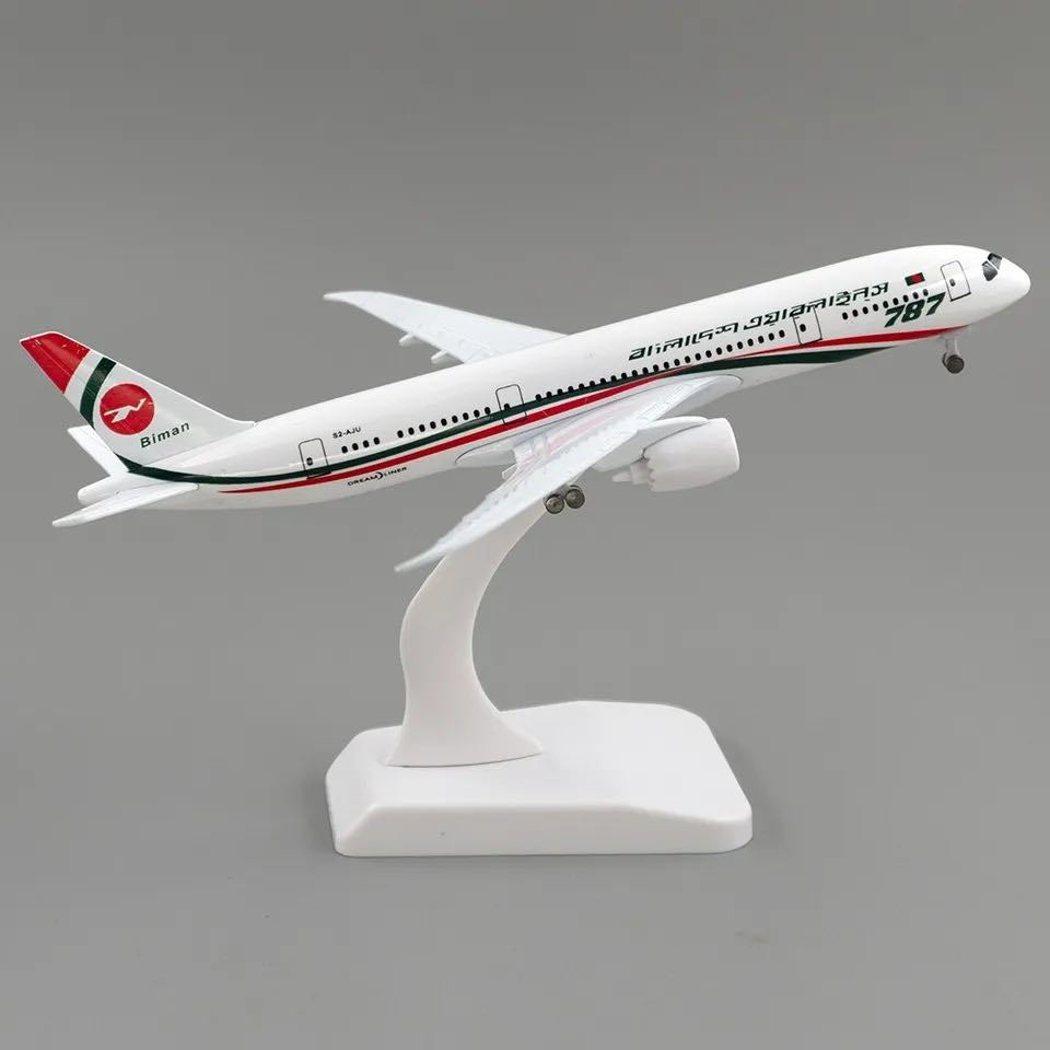 20cm Bangladesh Biman 787 Metal Passenger Airplane Model – Premium Diecast Display Toy