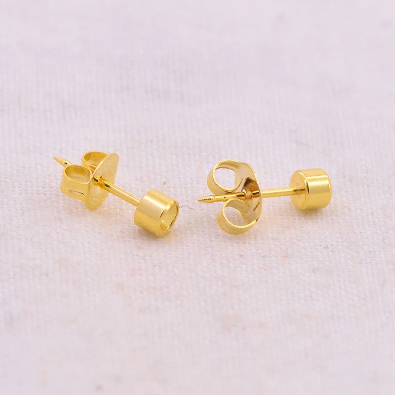 24 Pcs Women’s Stainless Steel Earrings Set – Classic Gold Clip-On Body Jewelry