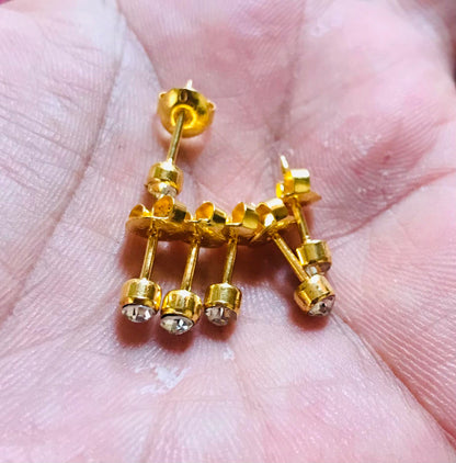 24 Pcs Women’s Stainless Steel Earrings Set – Classic Gold Clip-On Body Jewelry