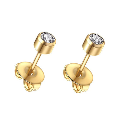 24 Pcs Women’s Stainless Steel Earrings Set – Classic Gold Clip-On Body Jewelry