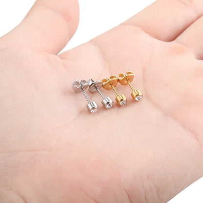 24 Pcs Women’s Stainless Steel Earrings Set – Classic Gold Clip-On Body Jewelry