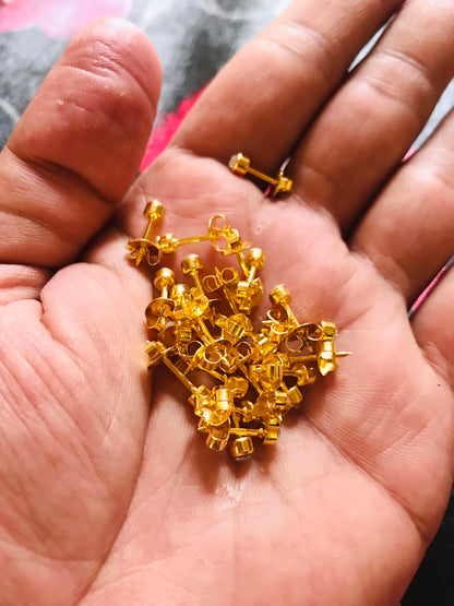 24 Pcs Women’s Stainless Steel Earrings Set – Classic Gold Clip-On Body Jewelry