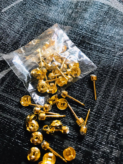 24 Pcs Women’s Stainless Steel Earrings Set – Classic Gold Clip-On Body Jewelry