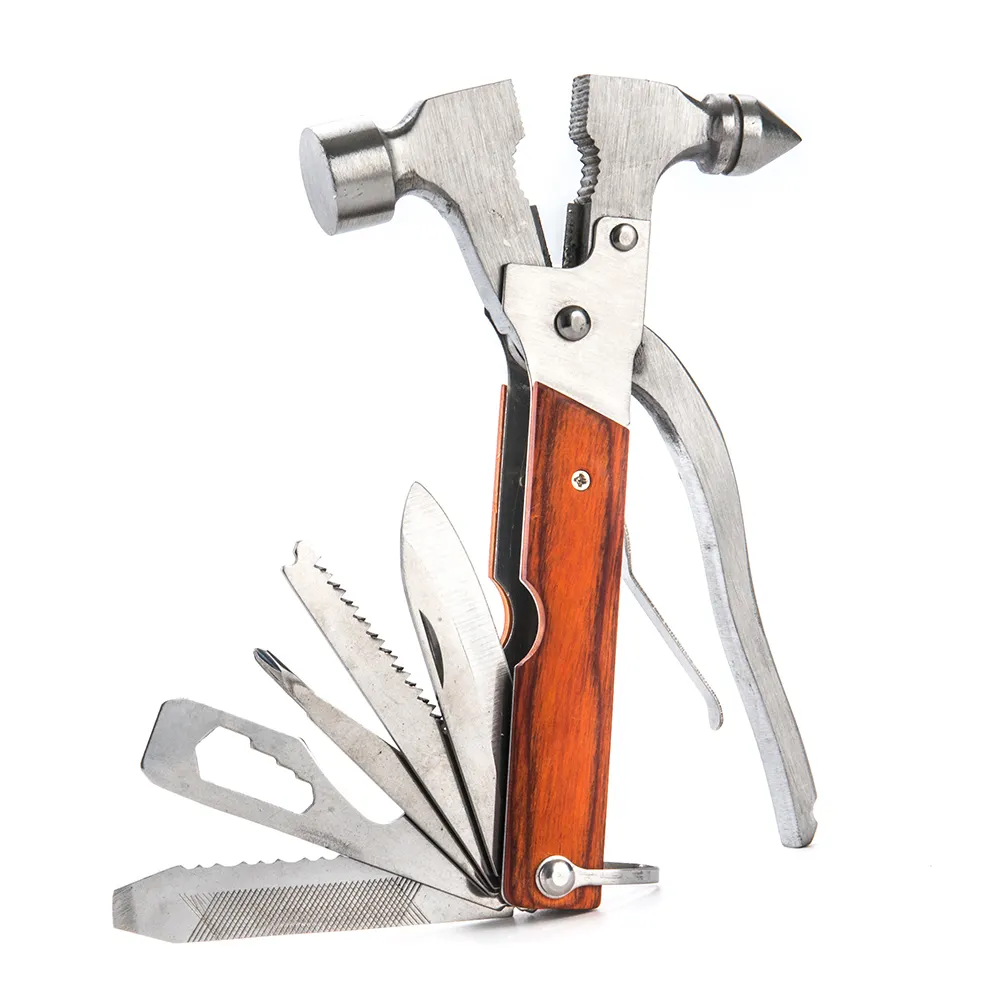 12 in 1 Portable Stainless Steel Outdoor Camping Safety Belt Cutter & Car Window Escape Tool Hammer
