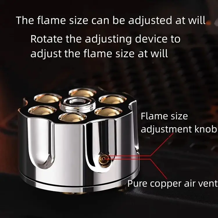 Creative Clip Style Open Flame Lighter Metal Drawing Inflatable Lighter