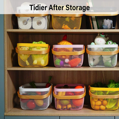 High-Quality Metal Storage Basket – Rustic Rectangle Fruit & Vegetable Organizer