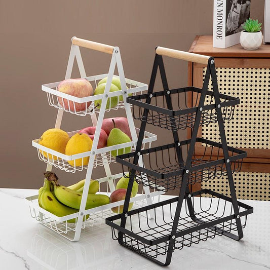 Metal Kitchen Storage Rack – Multifunction Fruit & Countertop Organizer Basket for Home, Office & Bathroom
