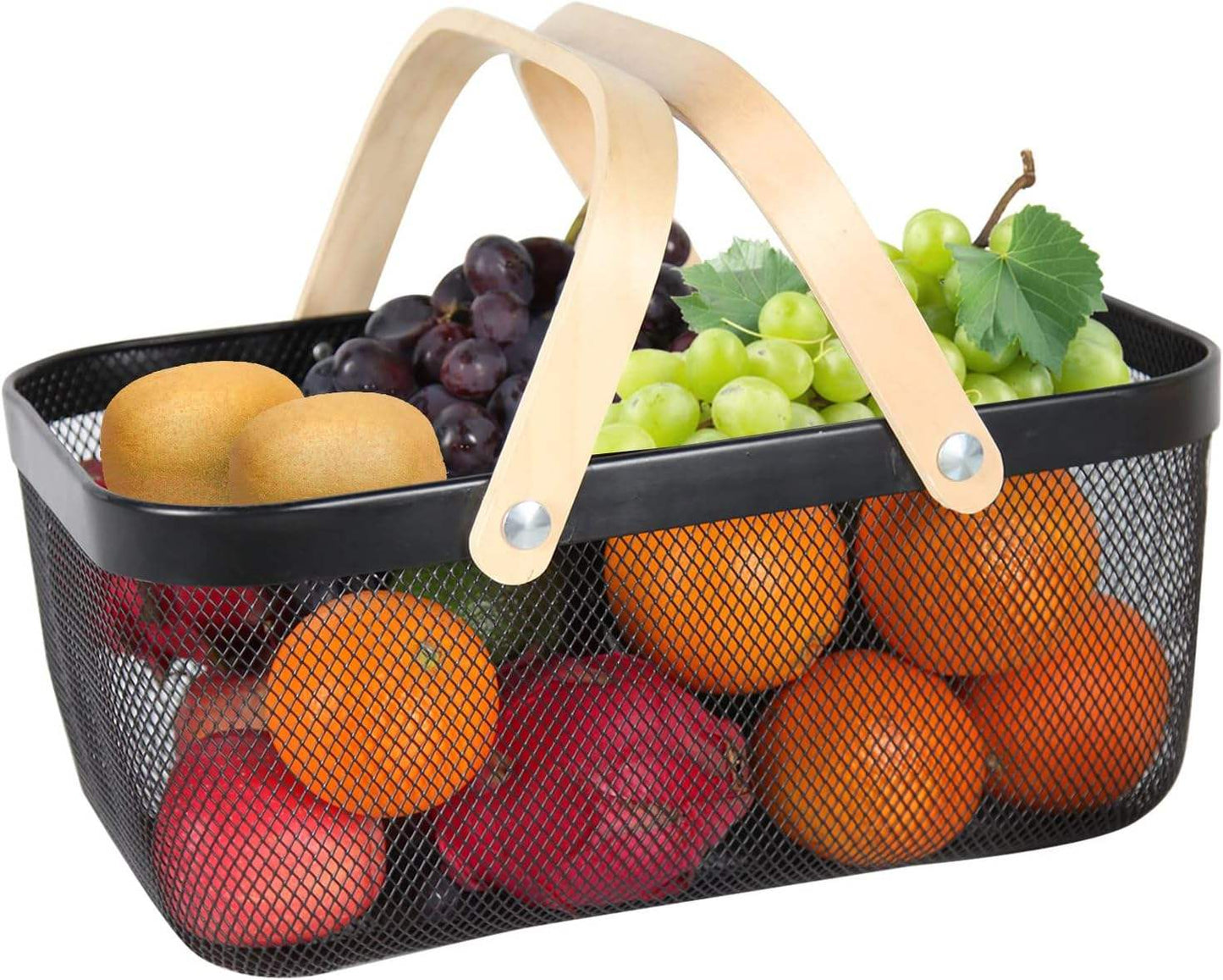 High-Quality Metal Storage Basket – Rustic Rectangle Fruit & Vegetable Organizer