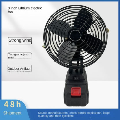 8-Inch Lithium Wireless Portable Fan – Battery Powered Industrial-Grade Cooling Fan for Camping, Home & Restaurant