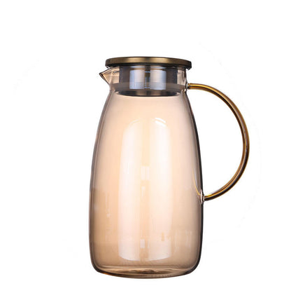 Modern Design High Borosilicate Material Cold Water Kettle with Lid for Hot or Cold Water Iced Tea Wine Coffee Milk Juice