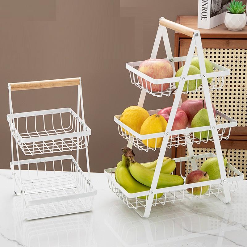 Metal Kitchen Storage Rack – Multifunction Fruit & Countertop Organizer Basket for Home, Office & Bathroom