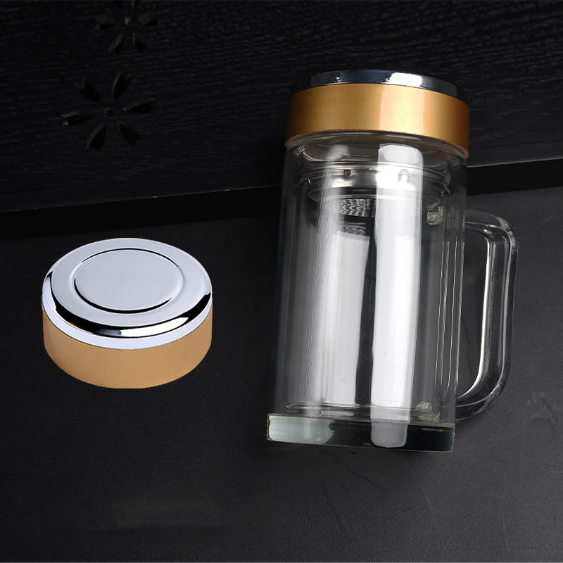Customized Double Wall Glass Cup – High-Temperature Resistant Office & Gift Mug