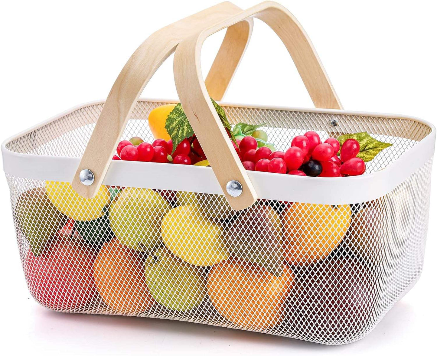 High-Quality Metal Storage Basket – Rustic Rectangle Fruit & Vegetable Organizer
