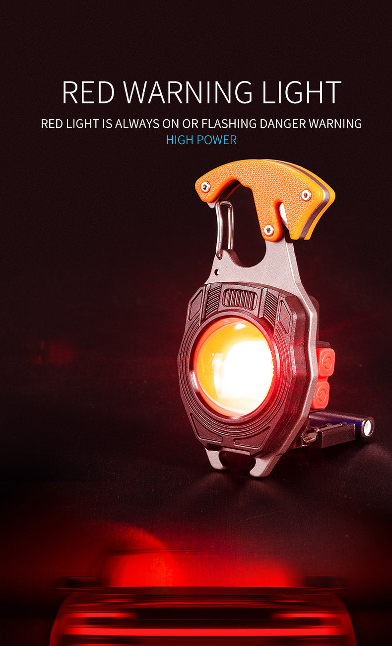 Magnetic Mini Keychain Flashlight & Cigar Lighter | Portable LED Torch with Bottle Opener | Rechargeable Aluminum Emergency Light for Camping