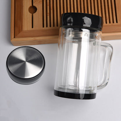 Customized Double Wall Glass Cup – High-Temperature Resistant Office & Gift Mug