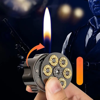 Creative Clip Style Open Flame Lighter Metal Drawing Inflatable Lighter