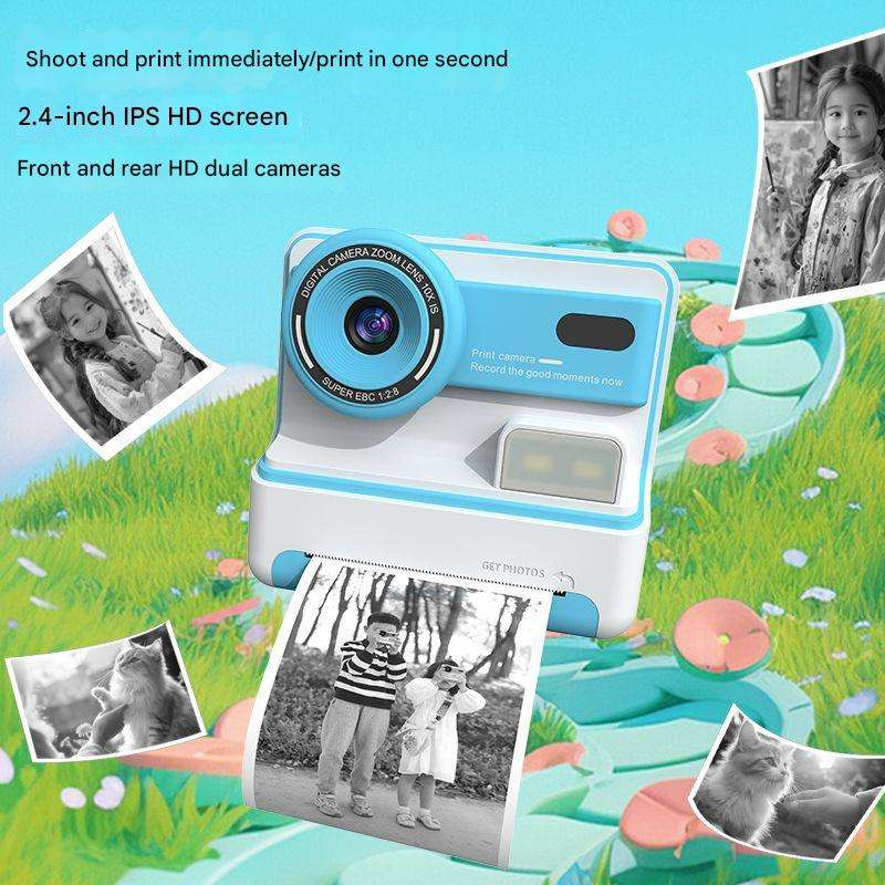 New Kids Dual Lens Instant Thermal Print Retro Camera – Fun Digital Camera with Filter & Full HD Video
