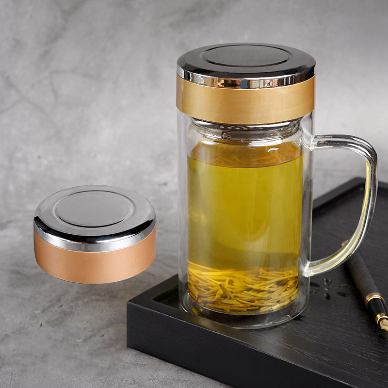 Customized Double Wall Glass Cup – High-Temperature Resistant Office & Gift Mug