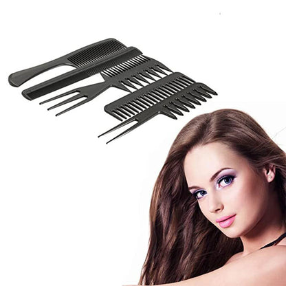 10pcs Professional Hair Styling Brush & Comb Set – Bone Plastic Beard & Hairbrush Kit for Salon & Home Use