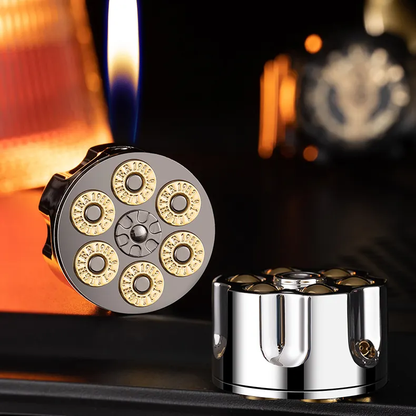 Creative Clip Style Open Flame Lighter Metal Drawing Inflatable Lighter