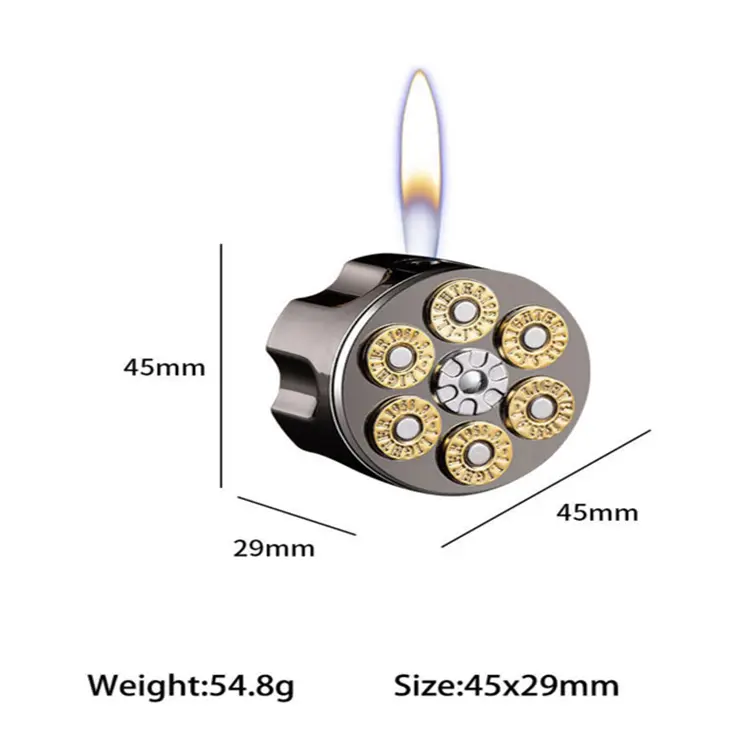 Creative Clip Style Open Flame Lighter Metal Drawing Inflatable Lighter