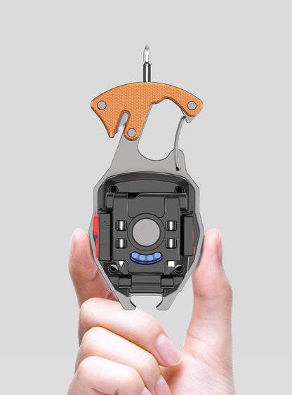 Magnetic Mini Keychain Flashlight & Cigar Lighter | Portable LED Torch with Bottle Opener | Rechargeable Aluminum Emergency Light for Camping