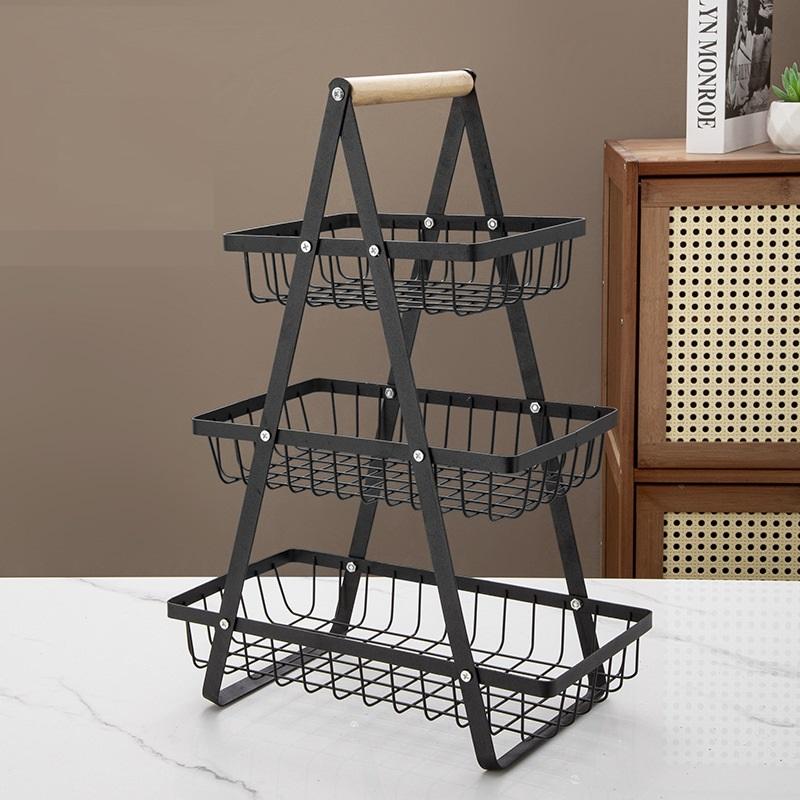 Metal Kitchen Storage Rack – Multifunction Fruit & Countertop Organizer Basket for Home, Office & Bathroom