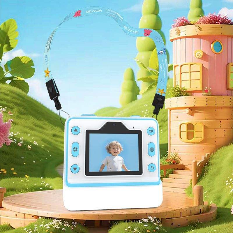 New Kids Dual Lens Instant Thermal Print Retro Camera – Fun Digital Camera with Filter & Full HD Video