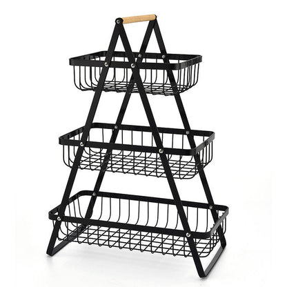 Metal Kitchen Storage Rack – Multifunction Fruit & Countertop Organizer Basket for Home, Office & Bathroom