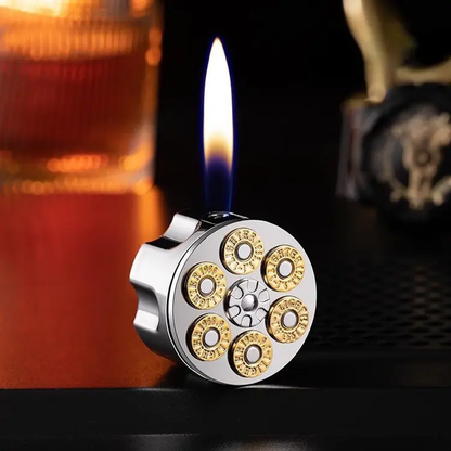 Creative Clip Style Open Flame Lighter Metal Drawing Inflatable Lighter
