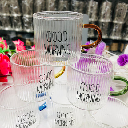 100ml 6 Pcs Premium Borosilicate Glass Mug – Heat & Cold Resistant Transparent Coffee Tea Tumbler Cup