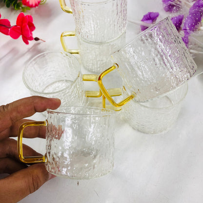 100ml 6 Pcs Premium Borosilicate Glass Mug – Heat & Cold Resistant Transparent Coffee Tea Tumbler Cup