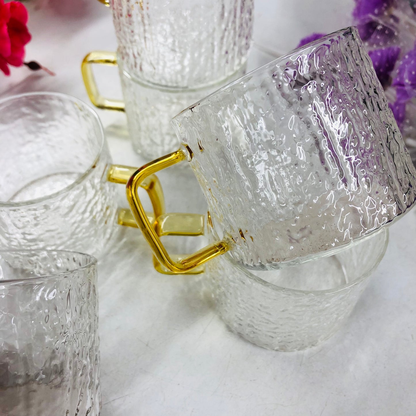 100ml 6 Pcs Premium Borosilicate Glass Mug – Heat & Cold Resistant Transparent Coffee Tea Tumbler Cup