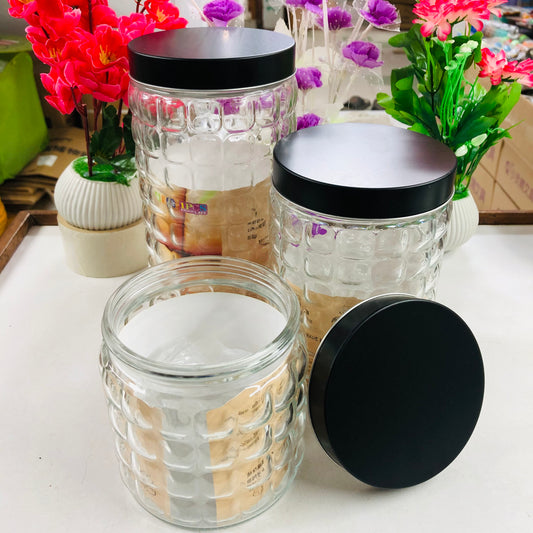 Glass Storage Jar – 900ml / 1250ml / 1750ml | Airtight, Leak-Proof Food Container
