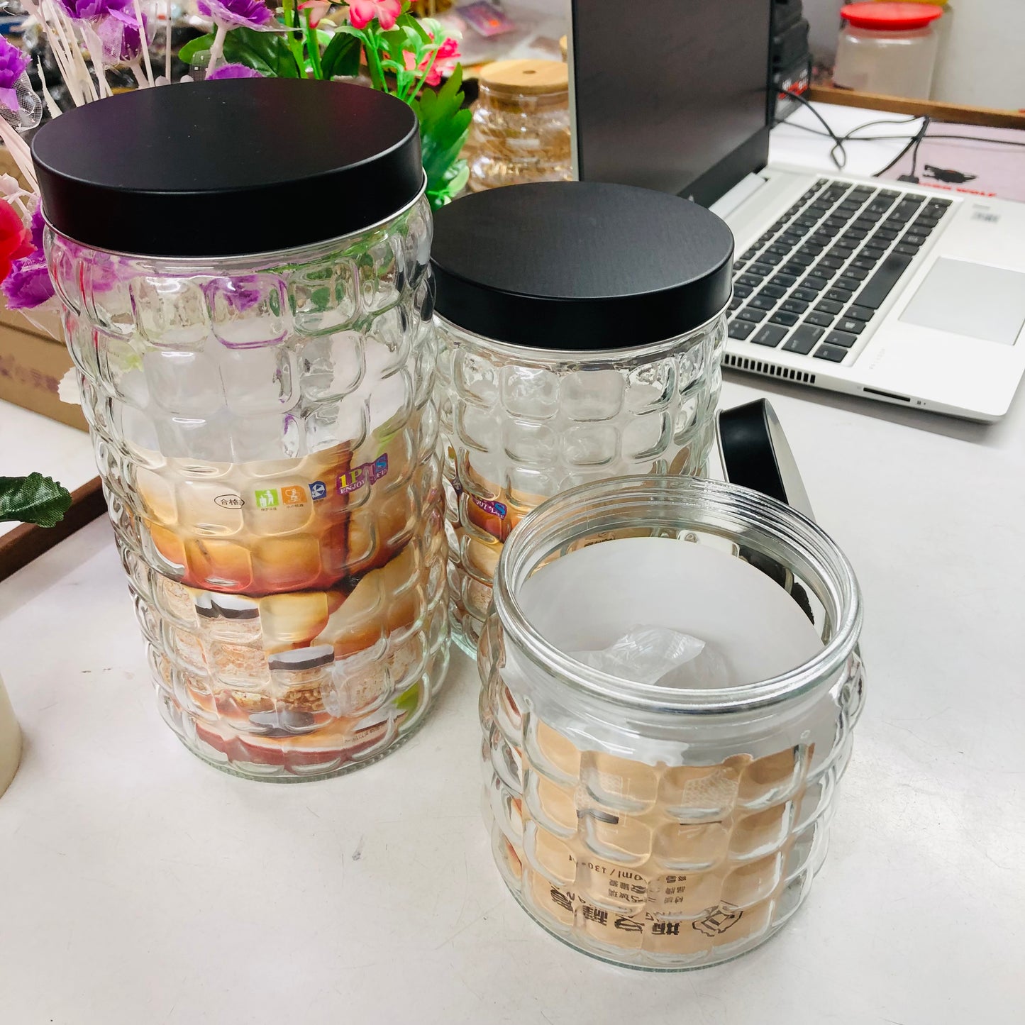 Glass Storage Jar – 900ml / 1250ml / 1750ml | Airtight, Leak-Proof Food Container