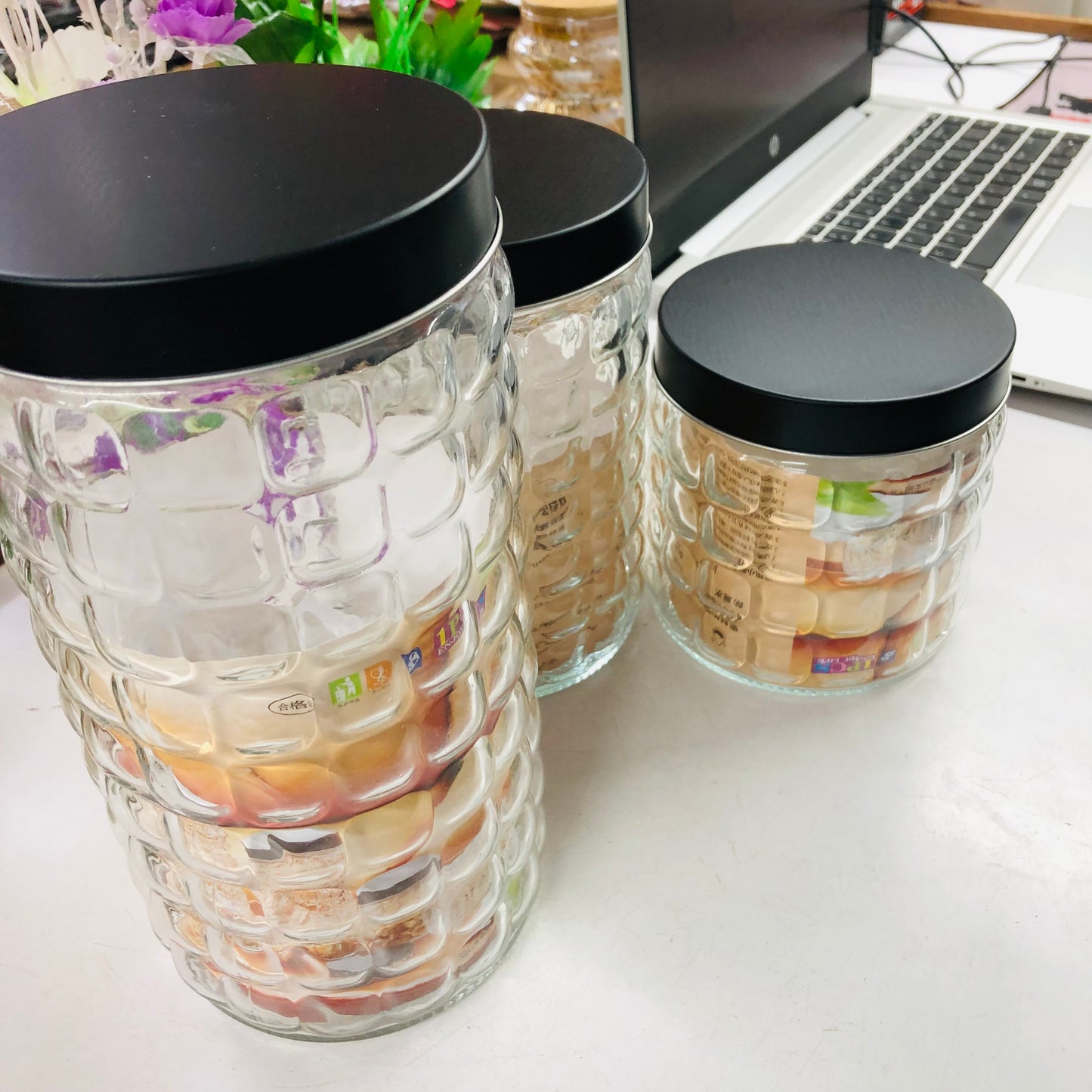 Glass Storage Jar – 900ml / 1250ml / 1750ml | Airtight, Leak-Proof Food Container