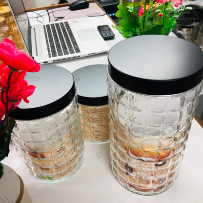 Glass Storage Jar – 900ml / 1250ml / 1750ml | Airtight, Leak-Proof Food Container