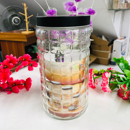 Glass Storage Jar – 900ml / 1250ml / 1750ml | Airtight, Leak-Proof Food Container