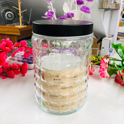 Glass Storage Jar – 900ml / 1250ml / 1750ml | Airtight, Leak-Proof Food Container