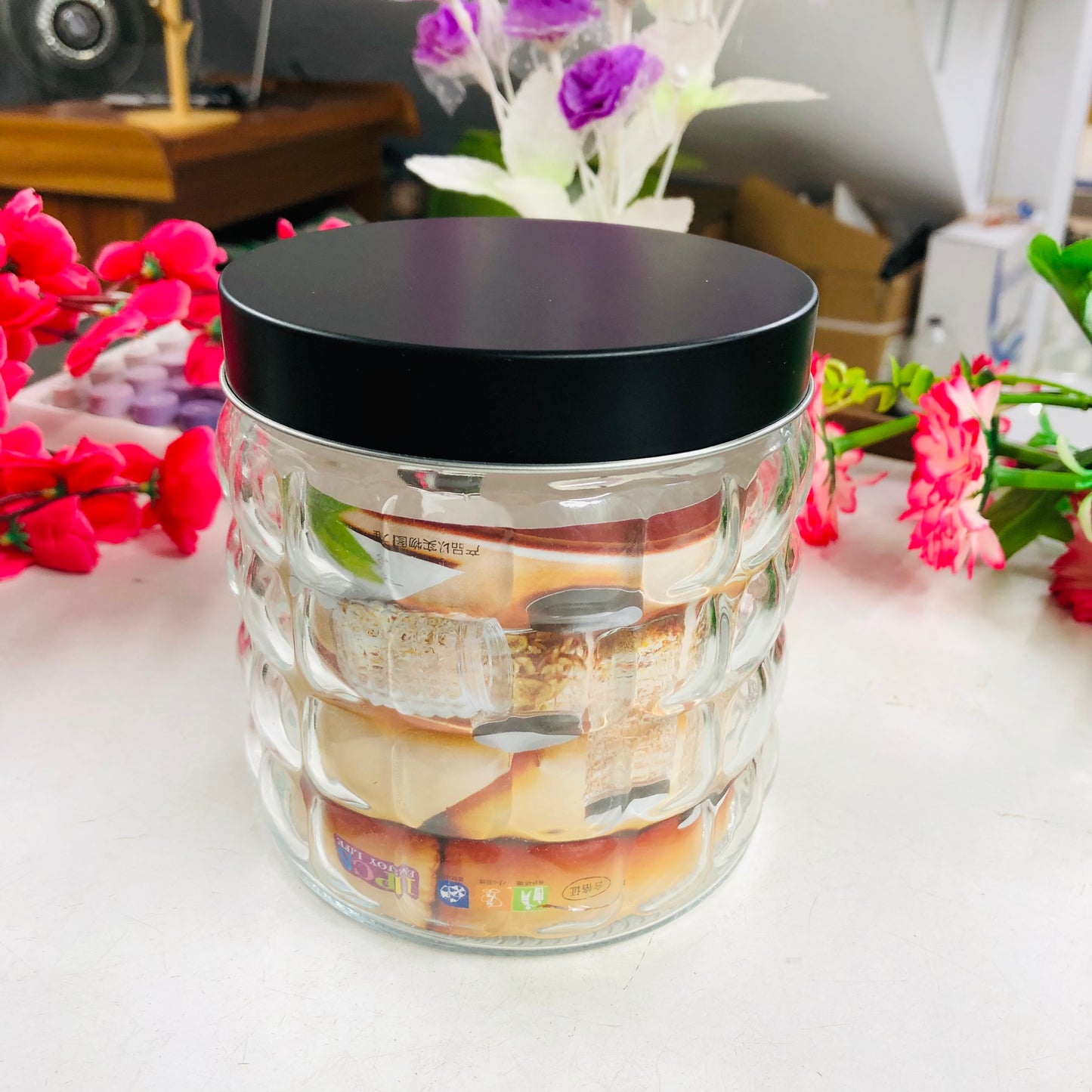 Glass Storage Jar – 900ml / 1250ml / 1750ml | Airtight, Leak-Proof Food Container