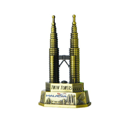 World Famous Kuala Lumpur Petronas Twin Towers Model – Premium Metal Bronze Souvenir