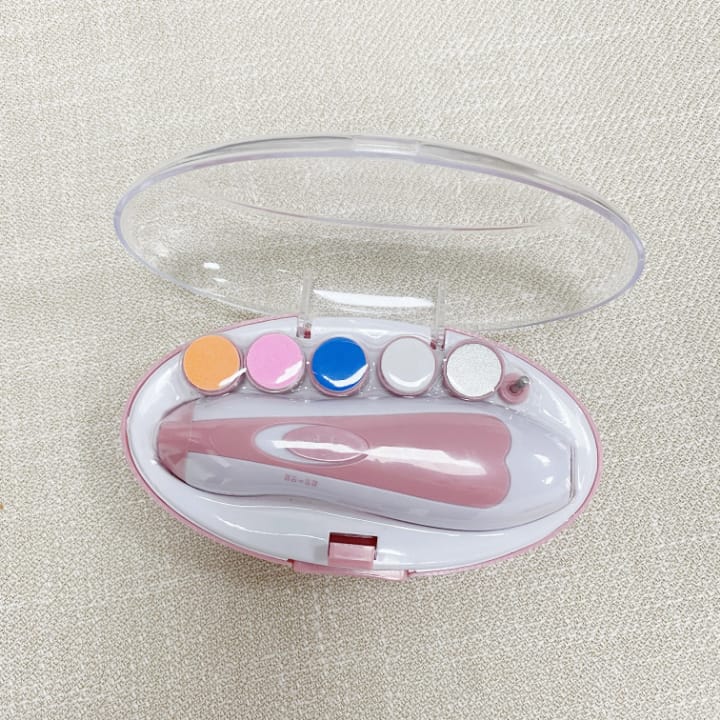 6-in-1 Baby Electric Nail Trimmer & Nail Grinder – Two-Way Rotation, 6 Grinding Heads, Safe & Gentle Nail Cutter for Newborn & Kids