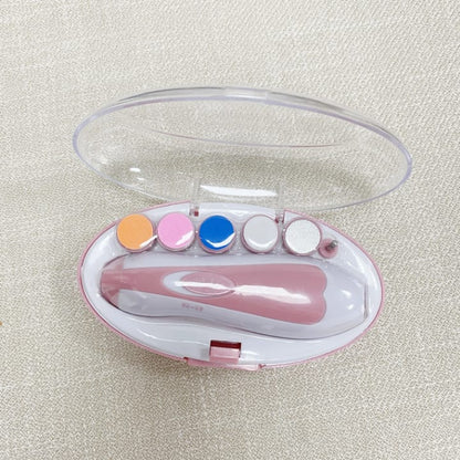 6-in-1 Baby Electric Nail Trimmer & Nail Grinder – Two-Way Rotation, 6 Grinding Heads, Safe & Gentle Nail Cutter for Newborn & Kids