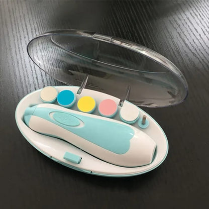 6-in-1 Baby Electric Nail Trimmer & Nail Grinder – Two-Way Rotation, 6 Grinding Heads, Safe & Gentle Nail Cutter for Newborn & Kids