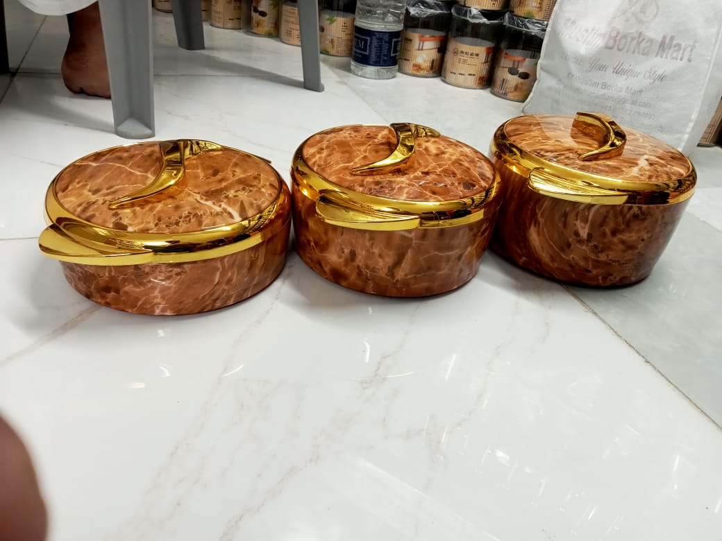 Premium 3-Piece Stainless Steel Hot Pot Food Warmer Set – 1.5L, 2L & 2.5L | Metal Lunch Box | Double Layer Insulated Food Keeper