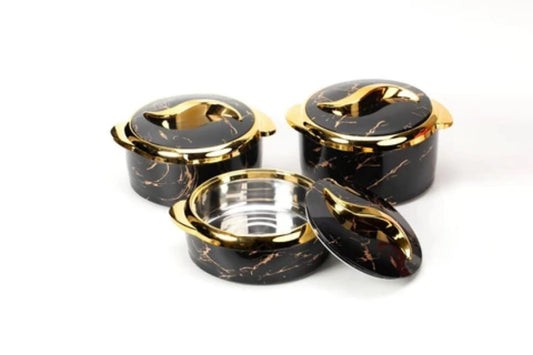 Premium 3-Piece Stainless Steel Hot Pot Food Warmer Set – 1.5L, 2L & 2.5L | Metal Lunch Box | Double Layer Insulated Food Keeper