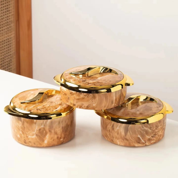 Premium 3-Piece Stainless Steel Hot Pot Food Warmer Set – 1.5L, 2L & 2.5L | Metal Lunch Box | Double Layer Insulated Food Keeper