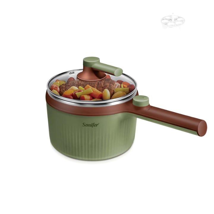 Sonifer 1.2L Stainless Steel Electric Multi Cooker – Mini Soup & Noodle Pot